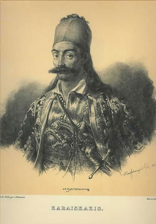 Γεώργιος Καραϊσκάκης, λιθογραφία  του Karl Krazeisen (Πηγή: wikimedia)