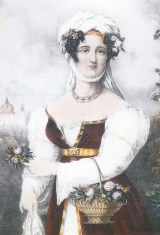 Πίνακας του 1827 από τον Άνταμ Φρίντελ (Adam de Friedel), που απεικονίζει την Μπουμπουλίνα (πηγή: wikipedia)