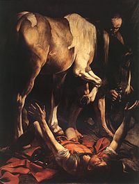 Η μεταστροφή του Αποστόλου Παύλου.  Μικελάντζελο Μερίζι ντα Καραβάτζιο, 1600-1601, Παρεκκλήσι Τσεράζι, Σάντα Μαρία ντελ Πόπολο, Ρώμη
