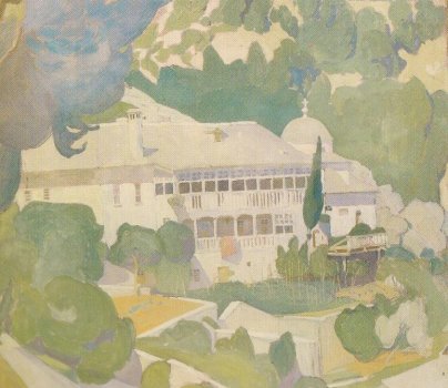 Καυσοκαλύβια, το σπίτι των Ιωασαφαίων, 1924 λάδι σε χαρτόνι, 50x56 εκ.