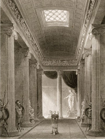 Το εσωτερικό του ναού. Πίνακας του Cockerrel R. A. 1788 - 1863)