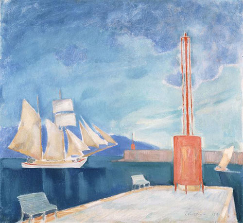 Κωνσταντῖνος Παρθένης, Τὸ λιμάνι τῆς Καλαμάτας, 1911 Πηγή: Ἐθνική Πινακοθήκη
