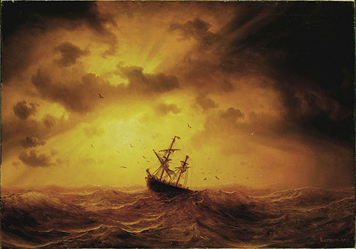Marcus Larson, Stormy Sea, 1857  Πηγή: wikiart.org