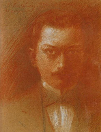 "Αυτοπροσωπογραφία", 1899, κρητιδογραφία σε χαρτόνι 50,5x40,5 εκ. Συλλογή Εθνικής Πινακοθήκης & Μουσείο Αλέξανδρου Σούτσου (ΕΠΜΑΣ)