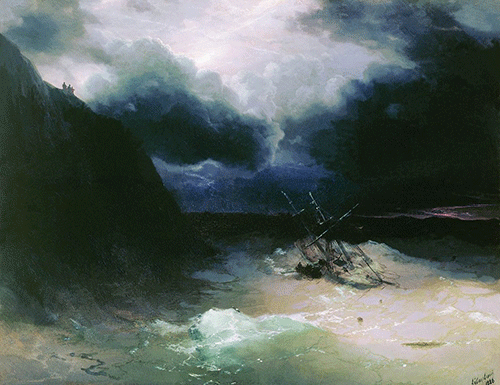 Sailing in a storm, 1881 Ivan Aivazovsky Πηγή: wikiart