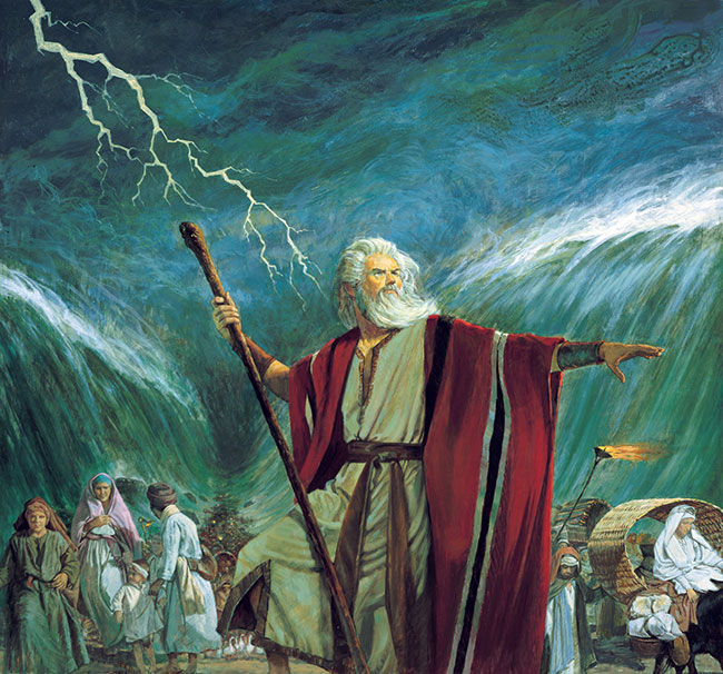 Moses Parting the Red Sea, by Robert T. Barrett Πηγή: LDS Media Library