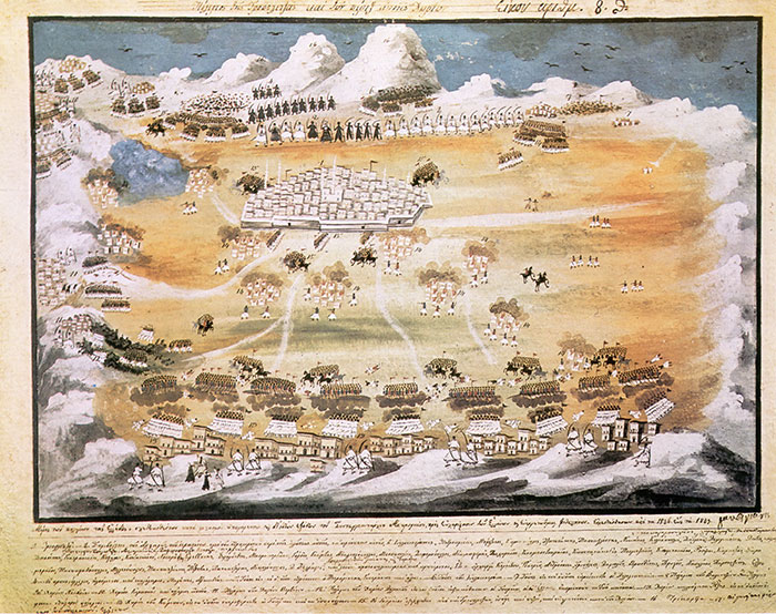 Πόλεμος της Τριπολιτσάς και των πέριξ αυτής χωρίων. Πίνακας του Παναγιώτη Ζωγράφου. 