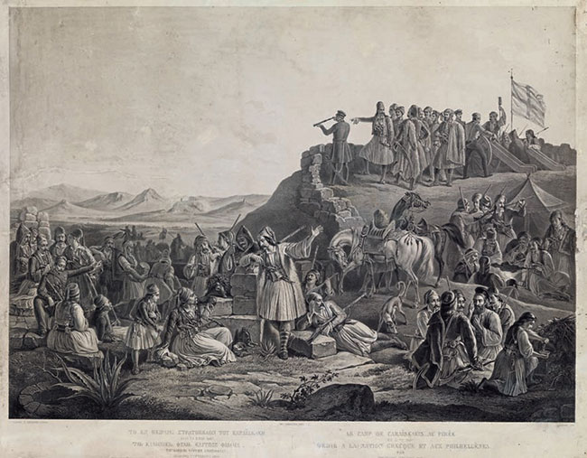 Βρυζάκης Θεόδωρος-Το στρατόπεδο του Καραϊσκάκη στον Πειραιά το 1827, 1860 Πηγή:  paletaart – Χρώμα & Φώς