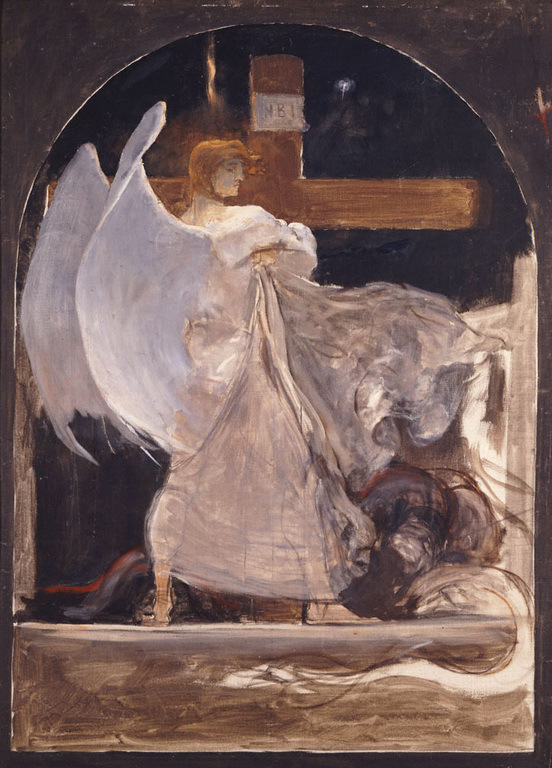 Γύζης Νικόλαος-Ο Αρχάγγελος, σπουδή για τη Θεμελίωση της Πίστεως, 1895