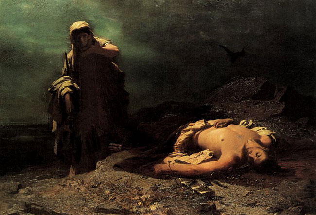 Η Αντιγόνη εμπρός στο νεκρό Πολυνείκη (1865) έργο του Λύτρα