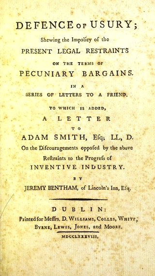 J.Bentham: Υπεράσπιση της τοκογλυφίας