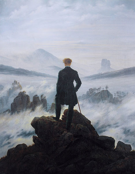 Caspar David Friedrich, Der Wanderer über dem Nebelmeer  [O οδοιπόρος επάνω από τη θάλασσα της ομίχλης] 