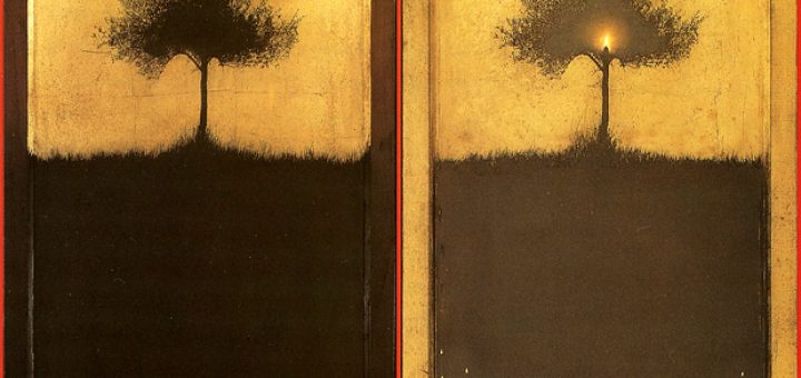 «Σκιά ελιάς» (1996, μικτή τεχνική σε MDF) Χρήστος Μποκόρος