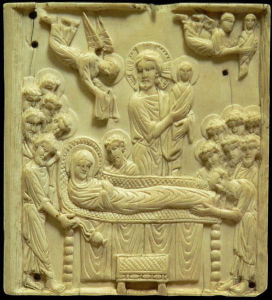 Η Κοίμηση της Θεοτόκου The Dormition: ivory plaque, late 10th to early 11th century (Musée de Cluny). Wikipedia URL [https://en.wikipedia.org/wiki/…]