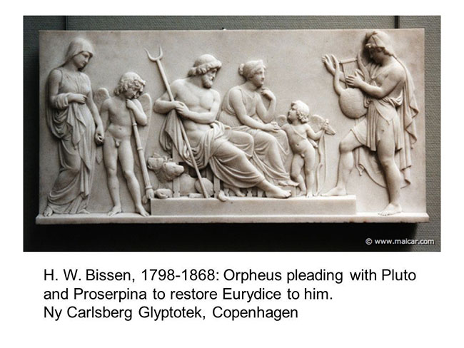 Ο Ορφέας ικετευτικός με τον Πλούτωνα και την Προσπερίνα για να πάρει πίσω την Ευριδίκη. URL [http://slideplayer.com/slide/4490298/]