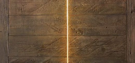 Χρήστος Μποκόρος. Τα στοιχειώδη: μια πόρτα ανοιχτή Ι, ζωγραφισμένο με χρώματα λαδιού σε ξύλο, 225×160 εκ. /2013