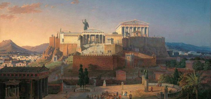 Leo Von Klenze, 1846, Αναπαράσταση Ακρόπολης Αθηνών την εποχή του Περικλέους. Neue Pinakothek, Μόναχο