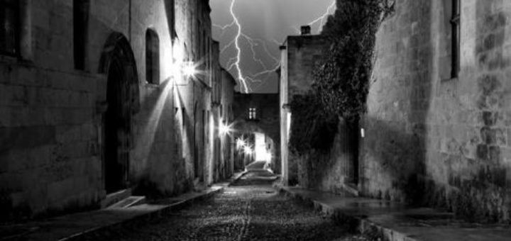 Thunderstorm at the street of the knights ~ Rhodes