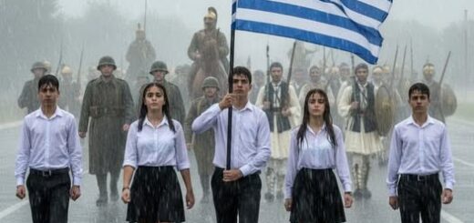 Μαθητική Παρέλαση υπό βροχή...τα παιδιά δεν ήταν μόνα τους